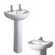 Express 450mm Small Basin & Pedestal 1 Or 2 Tapholes