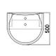 Tunnel 590mm Semi Recessed Basin 1 Or 2 Tapholes