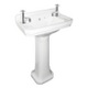 VIT001 Vitoria 515mm Cloakroom Basin & Pedestal 2 Tapholes