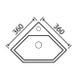 TCB008 Pandora 500mm Counter Top Corner Basin