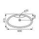 TCB037 Oval 600mm Counter Top Basin