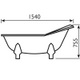 Stirling Single-Ended Bath 1540x765 Inc. Cast Iron Feet