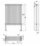 HLB80 Hudson Reed 900x570mm Fin High Gloss Black Floor Mounted Radiator