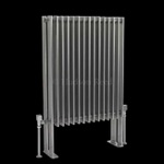 HLS80 Hudson Reed 900x570mm Fin High Gloss Silver Floor Mounted Radiator