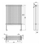 HLS80 Hudson Reed 900x570mm Fin High Gloss Silver Floor Mounted Radiator