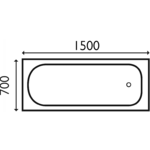 SIM002 Uno 1500x700 Acrylic Bath With Armour Plus