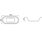 SIM008 Cassini 1800x800 Acrylic Bath