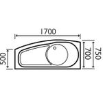 SIM045 Compact 1700x700x500 Left Hand Bath With Simply Air
