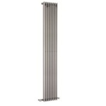 HLS88 Hudson Reed Fin 1800x304mm Fin High Gloss Silver Vertical Radiator