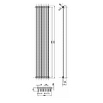HLB89 Hudson Reed 1500x304mm Fin High Gloss Black Vertical Radiator