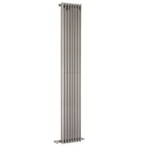 HLS89 Hudson Reed 1500x304mm Fin High Gloss Silver Vertical Radiator