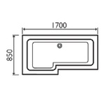 SIM061 Dynamo 1700x850x700 Right Hand Bath With Armour Plus