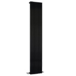 HLB91 Hudson Reed 1500x342mm Parallel High Gloss Black Vertical Radiator