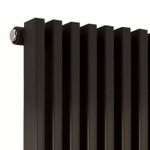 HLB91 Hudson Reed 1500x342mm Parallel High Gloss Black Vertical Radiator