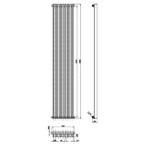 HLA91 Hudson Reed 1500x342mm Parallel Anthracite Vertical Radiator