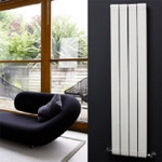 HLS68 Hudson Reed 1800x318mm Rapture High Gloss Silver Designer Radiator