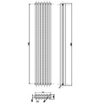 HLB92 Hudson Reed 1800x354mm Savy High Gloss Black Verical Radiator