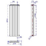 HL326 Hudson Reed 1800x354mm Revive White Vertical Double Panel Radiator