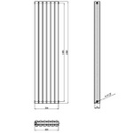 HL368 Hudson Reed 1500x354mm Revive White Double Panel Vertical Radiator