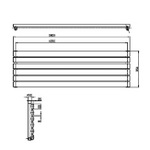 HL323 HL220 Hudson Reed 1800x354mm Revive Single Panel Horizontal Radiator