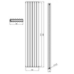 HLA77 Hudson Reed 1800x354mm Revive Anthracite Double Panel Designer Radiator