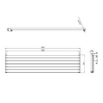 HLA76 HLA20 Hudson Reed 354x1500mm Revive Anthracite Double Panel Radiator