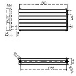 HLS87 HLS20 Hudson Reed 354x1800mm Revive Silver Double Panel Radiator