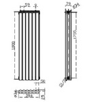 HLS87 Hudson Reed 1800x354mm Revive Silver Double Silver Radiator