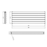 HLB76 HLB20 Hudson Reed 354x1500mm Revive Black Horizontal Double Panel Radiator