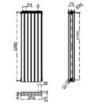 HLB77 Hudson Reed 1800x354mm Revive Black Double Panel Radiator