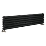 HLB77 HLB20 Hudson Reed 354x1800mm Revive Black Horizontal Double Panel Radiator