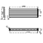 HLB77 HLB20 Hudson Reed 354x1800mm Revive Black Horizontal Double Panel Radiator