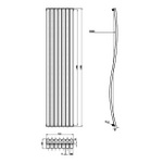 HLA95 Hudson Reed 1785x413mm Revive Anthracite Wave Radiator