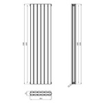 HLW43 Hudson Reed 1500x354mm Sloane White Double Panel Radiator