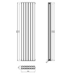 HLA74 Hudson Reed 1800x354mm Sloane Anthracite Double Panel Radiator