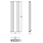 HLW64 Hudson Reed 1800x381mm Sloane White Double Panel Radiator With Mirror