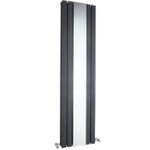 HLA84 Hudson Reed 1800x381mm Sloane Anthracite Double Panel Radiator With Mirror