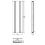 HLA84 Hudson Reed 1800x381mm Sloane Anthracite Double Panel Radiator With Mirror