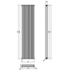 HLW26 Hudson Reed 1500x350mm Refresh White Double Panel Vertical Radiator