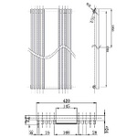 HLA33 Hudson Reed 1800x420mm Keida Anthracite Designer Radiator