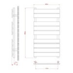 HL382 Hudson Reed 950x500mm Piazza Stainless Steel Heated Towel Rail
