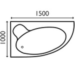 ACB027 Tiepolo 1500x1000 Left Hand Bath Inc Front Panel