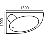 ACB028 Tiepolo 1500x1000 Right Hand Bath Inc Front Panel