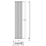 HLB97 Ultra 1500x360mm Kinetic High Gloss Black Vertical Radiator