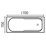 ACB039 Amble 1700x700 Bath With Grips & Soap Dish
