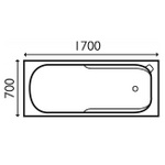 ACB040 Amble 1700x700 Bath With Grips, Soap Dish And Armour Plus