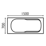 ACB042 Belize 1500x700 Bath With Grips & Armour Plus