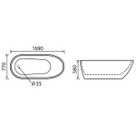 FSA008 Conti 1690x770mm Free Standing Bath