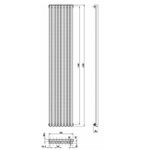 HLS97 Ultra 1500x360mm Kinetic High Gloss Silver Vertical Radiator