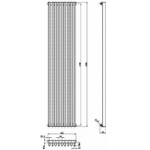 HLS98 Ultra 1800x405mm Energize High Gloss Silver Vertical Radiator
